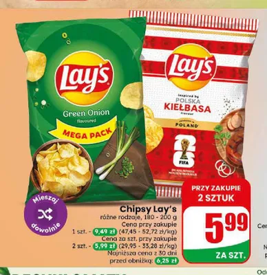 Chipsy Lay's Green Onion promocja w Dino