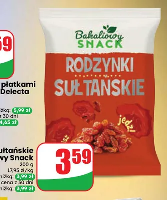 Rodzynki sułtańskie Bakaliowy Snack promocja w Dino