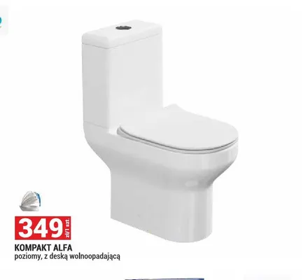 Kompakt Wc Mito Alfa poziomy z deską wolnoopadającą promocja w Merkury Market
