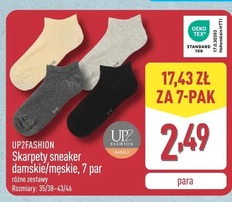 Skarpety sneaker męskie UP2FASHION 7-pak promocja w Aldi