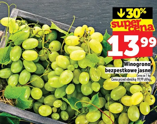 Winogrono bezpestkowe jasne promocja w TOPAZ