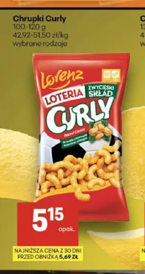 Chrupki Curly Peanut Classic Lorenz promocja w Delikatesy Centrum