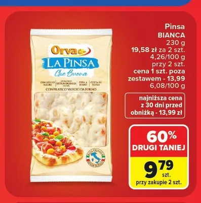 Pinsa Bianca Orva promocja w Carrefour