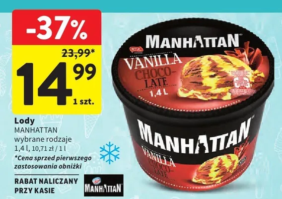 Lody Manhattan wybrane rodzaje promocja w Intermarche