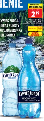 Woda źródlana gazowana mocno Żywiec Zdrój promocja w Biedronka