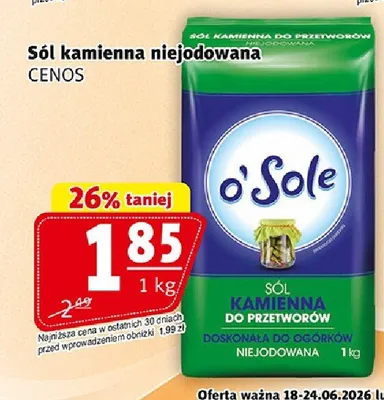 Sól kamienna niejodowana o'Sole Cenos promocja w Prim Market