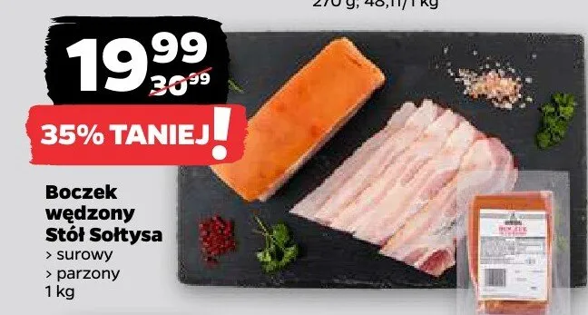 Boczek wędzony parzony Stół Sołtysa promocja w Netto