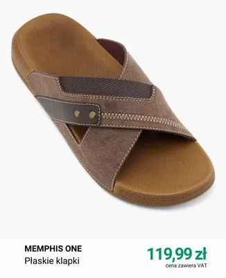 Płaskie klapki Memphis One promocja w Deichmann