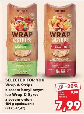 Wrap & Strips z sosem bazyliowym lub Wrap & Gyros z sosem onion promocja w Kaufland