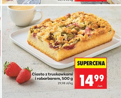 Ciasto z truskawkami i rabarbarem promocja w Biedronka