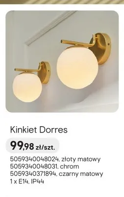 Kinkiet Dorres 1-punktowy chrom promocja w Castorama