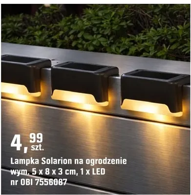 Lampka Solarion na ogrodzenie promocja w OBI