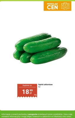 Ogórki szklarniowe luz promocja w Biedronka