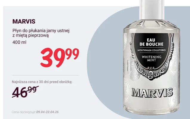 Płyn do płukania jamy ustnej z miętą pieprzową promocja w Rossmann