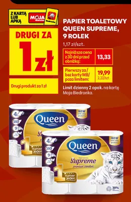 Papier toaletowy Queen Supreme promocja w Biedronka
