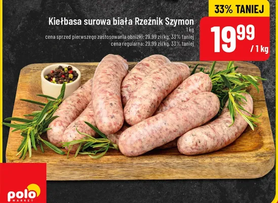 Kiełbasa surowa biała Rzeźnik Szymon promocja w POLOmarket