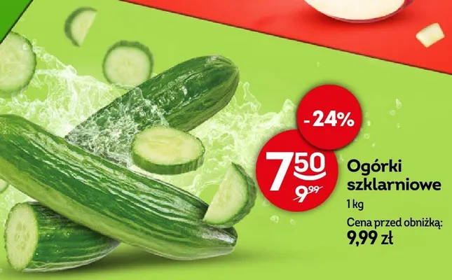 Ogórki szklarniowe promocja w Żabka
