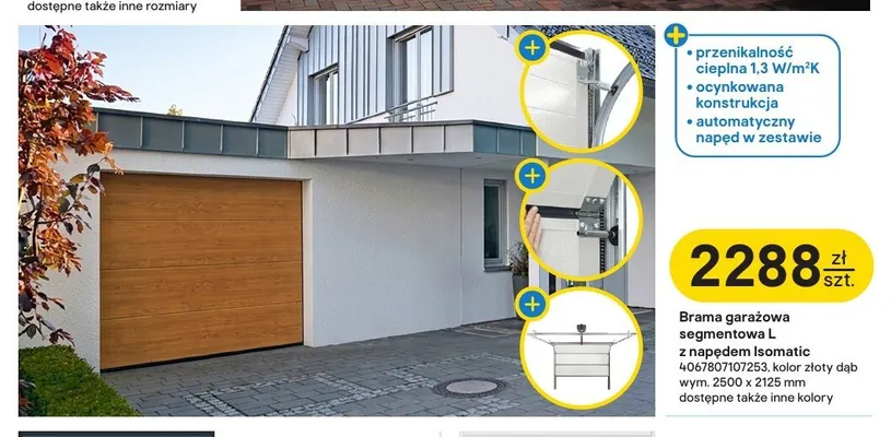 Brama garażowa segmentowa Hörmann L promocja w Castorama