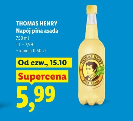 Napój piña asada Thomas Henry promocja w Lidl