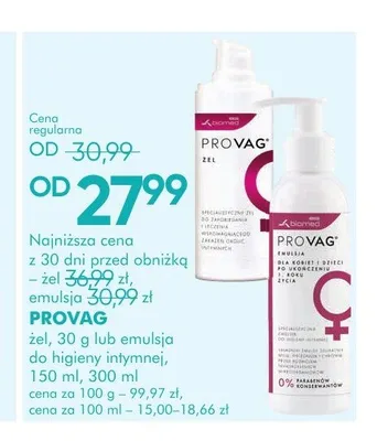 Żel do higieny intymnej Provag promocja w Super-Pharm