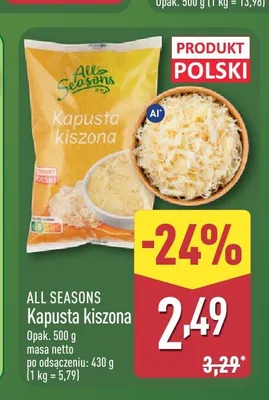 Kapusta kiszona All Seasons promocja w Aldi