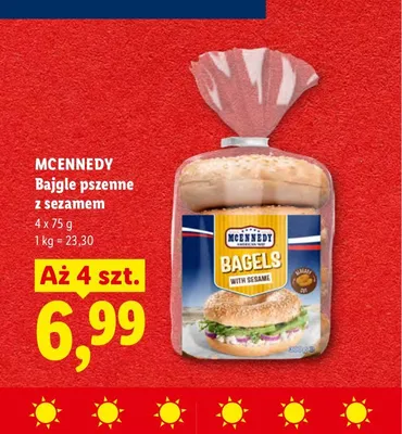 Bajgle pszenne z sezamem McEnnedy 4-pak promocja w Lidl