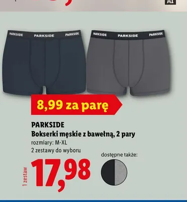 Bokserki męskie z bawełną 2-pak Parkside promocja w Lidl
