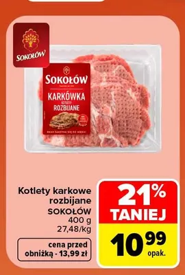Kotlety karkowe rozbijane Sokołów promocja w Carrefour