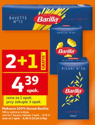 Makaron 100% Durum Barilla różne rodzaje promocja w Auchan