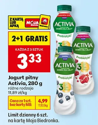 Jogurt pitny Probiotyki różne rodzaje promocja w Biedronka