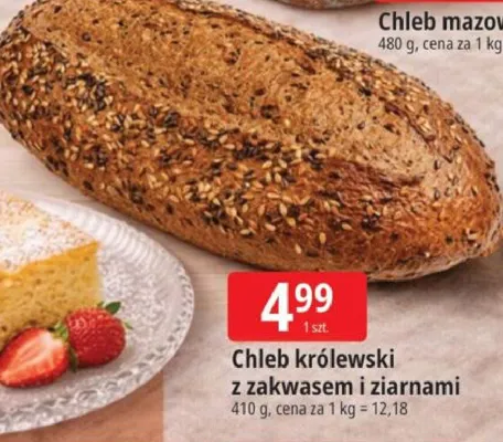 Chleb królewski z zakwasem i ziarnami promocja w Leclerc