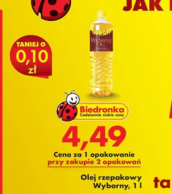 Olej rzepakowy Wyborny promocja w Biedronka