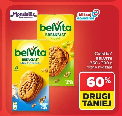 Ciastka belVita Breakfast Milk & Cereals promocja w Carrefour