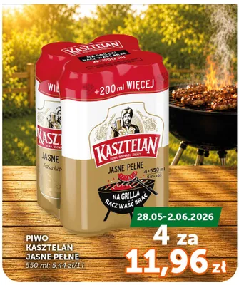 Piwo Kasztelan Jasne Pełne 4-pak 550ml promocja w ABC