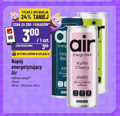 Napój energetyzujący Oshee Air Kyōto Cherry promocja w POLOmarket