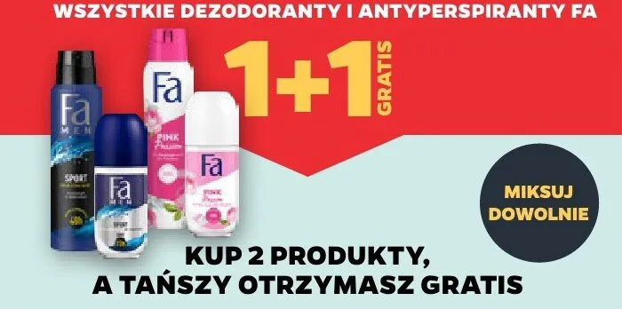 Dezodoranty i antyperspiranty Fa promocja w Netto