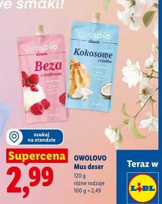 Mus deserowy Owolovo Beza z malinami promocja w Lidl