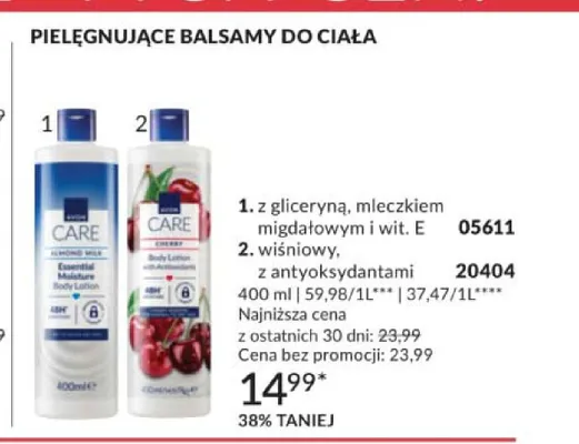 Balsam do ciała Avon Care z gliceryną mleczkiem migdałowym i witaminą E promocja w AVON