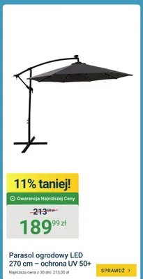 Parasol ogrodowy LED 270cm - ochrona UV 50+ promocja w ERLI