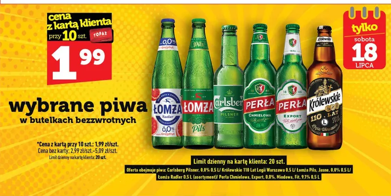 Piwo Perła Export promocja w TOPAZ