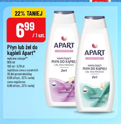 Płyn do kąpieli i żel pod prysznic Apart białe kwiaty promocja w POLOmarket