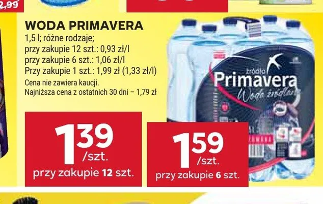 Woda źródlana Primavera promocja w Stokrotka