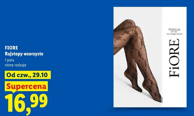 Rajstopy wzorzyste Fiore promocja w Lidl