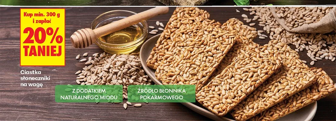 Ciastka słoneczniki na wagę promocja w Biedronka