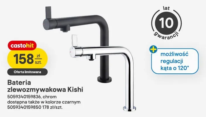 Bateria zlewozmywakowa Kishi czarna promocja w Castorama