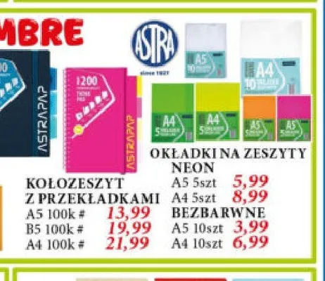 Okładki na zeszyty bezbarwne A5 10 szt. promocja w Leclerc