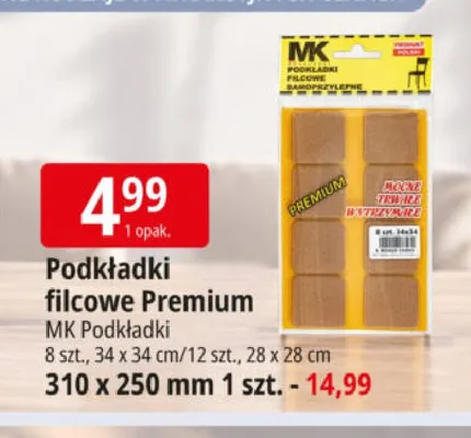 Podkładki filcowe Premium 28x28 cm Mk promocja w Leclerc