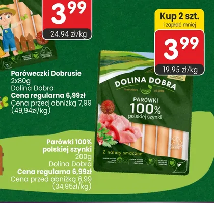 Parówki 100% polskiej szynki Dolina Dobra promocja w Market Point