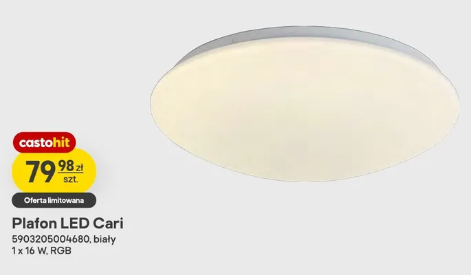 Plafon LED Cari biały 1x16W RGB promocja w Castorama
