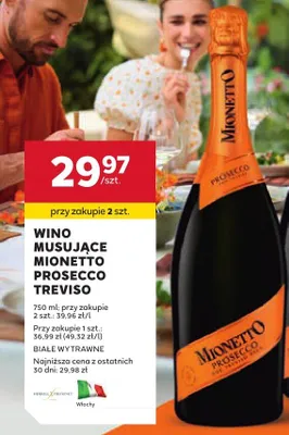 Wino musujące Mionetto Prosecco Treviso promocja w Stokrotka